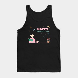 Happy Teachers' Day - Children Drawing Casual Logo Design Tank Top